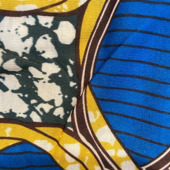 NWT Firstline Evolve Royal Ties Wrap Head Scarf Yellow and Blue Patterned - Picture 4 of 12